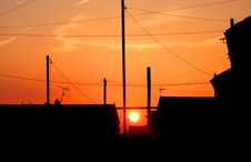 Suburban Sunset Royalty Free Stock Photo Suburban Sunset Royalty Free Stock Photo