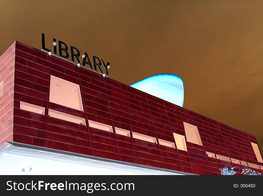 This is an image of a haunted modern library