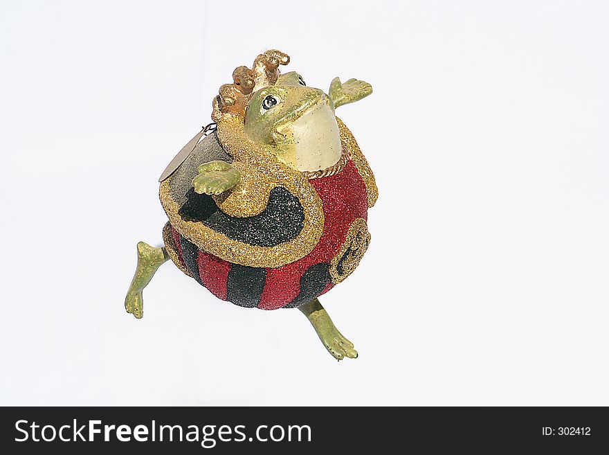 Happy frog or prince dancing under de xmas tree. Happy frog or prince dancing under de xmas tree