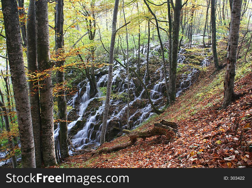 Beautiful cascade waterfalls in National park Plitvice in Croatia. Beautiful cascade waterfalls in National park Plitvice in Croatia