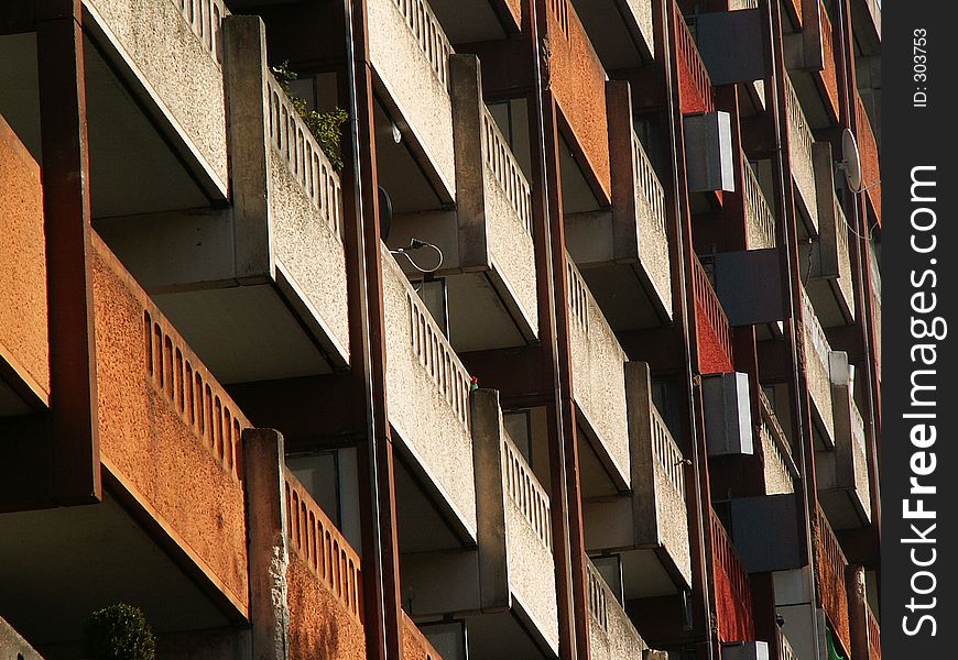 Detail of block of flats. Detail of block of flats