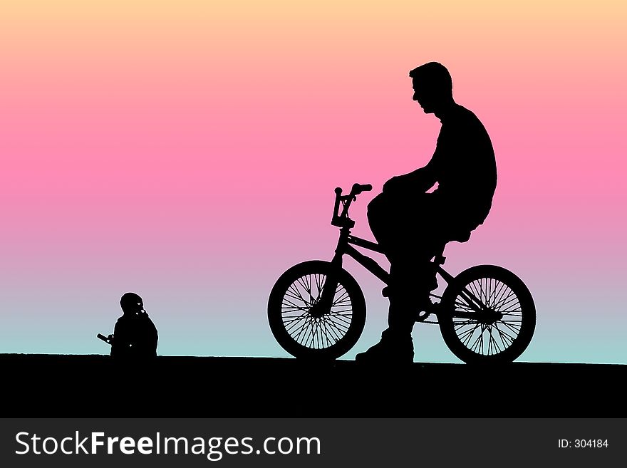 Young cyclist in BMX bike