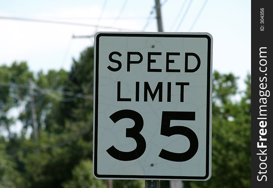 35 MPH Speed Limit Sign. 35 MPH Speed Limit Sign