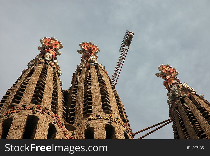 Towers of the Sagrada Familia in Barcelona