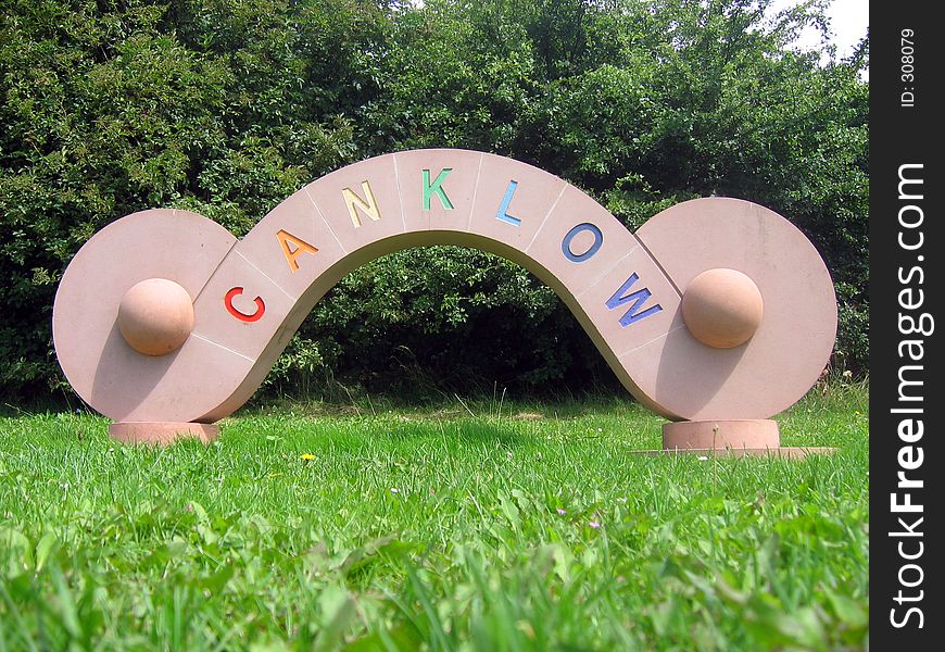 Canklow welcome sign viewed from close to the ground