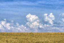 Dramatic Clouds Over The Field Royalty Free Stock Photography