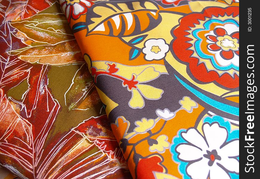 Colored print textiles for sewing. Colored print textiles for sewing