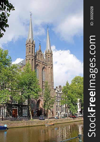 Old church in the center of Amsterdam. Old church in the center of Amsterdam