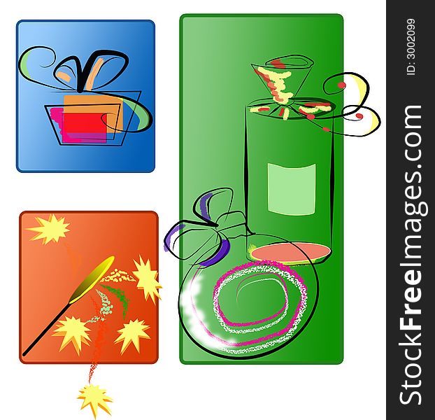 Colorful art of celebration gift boxes