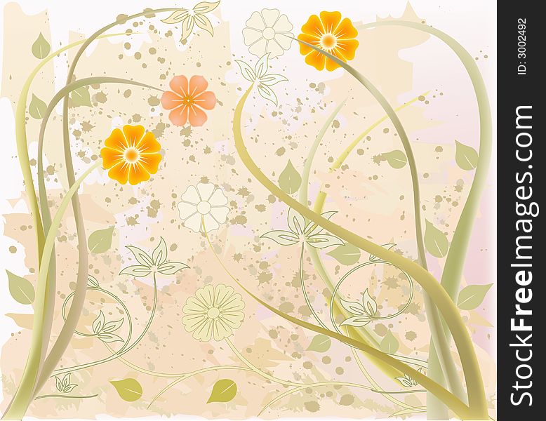 Abstract Art Floral Vector