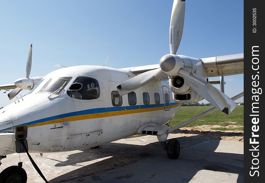 Refueling of An-28 at the airfield. Refueling of An-28 at the airfield