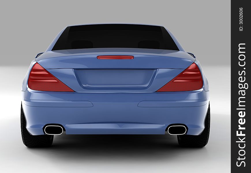 Realistic render three-dimensional model of the light-blue Mercedes SL 500