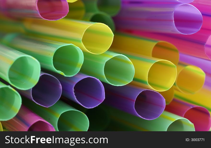 Isolated straws in different colors. Isolated straws in different colors.