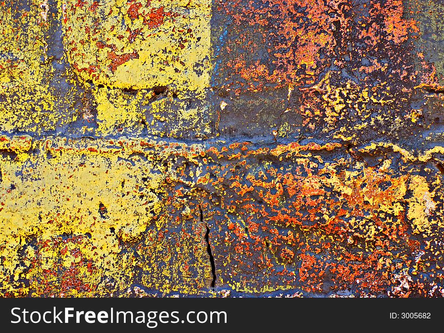 Grunge Painted Brick Wall