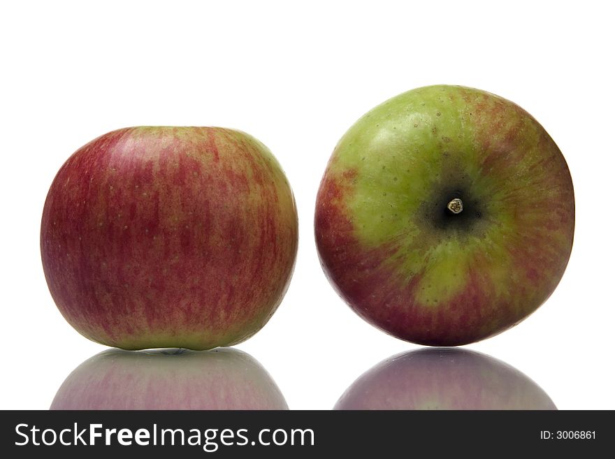 Colorful apples isolated over white background