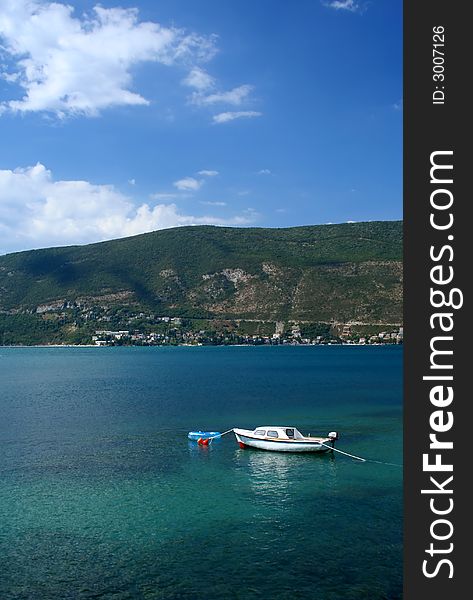 Boat on sea in Montenegro, Herceg Novi