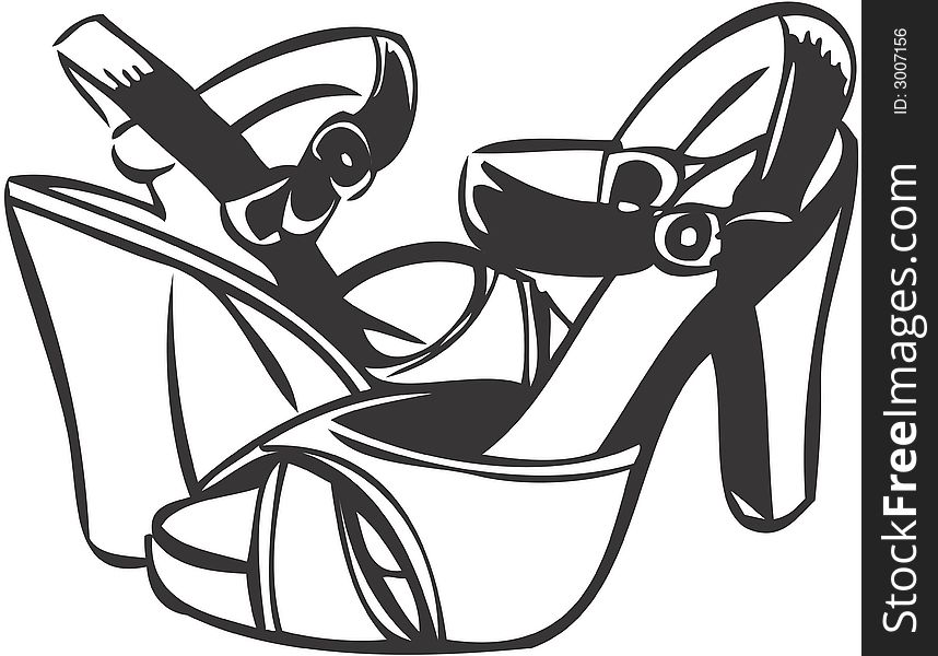 Pair of shoes, retro-style illustration