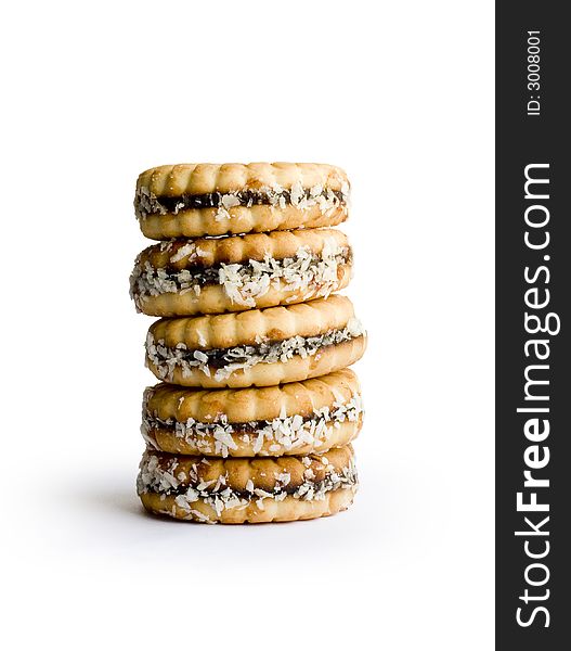 Coconut Cracker on white background