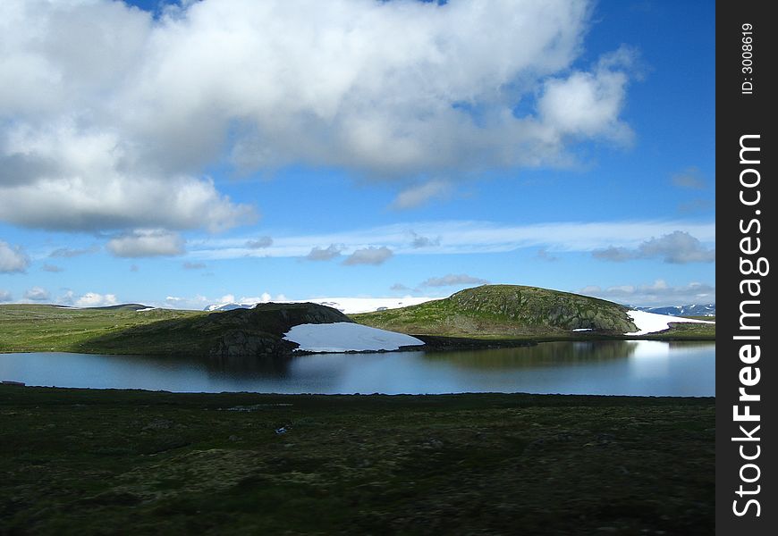 Tarn in Norway on mountain crossing. Tarn in Norway on mountain crossing