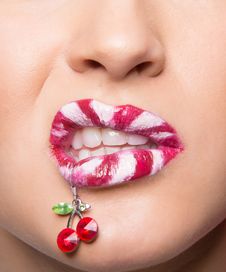 Beautiful Make Up On Lips Stock Images