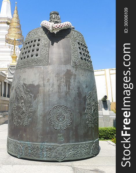 Asia sacred bell at Buddhist temple.