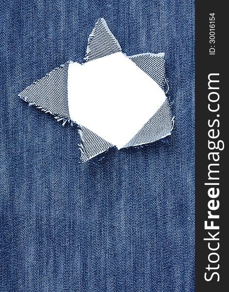 Jeans with holes and a place for text. Jeans with holes and a place for text