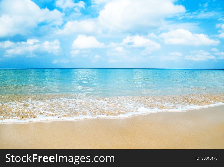 Beautiful beach with the blue sea