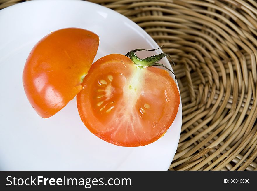 Fresh Tomato On Plate