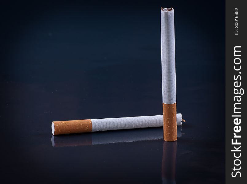 Cigarette On Black Background