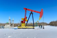 The Oil Pumping Machine Royalty Free Stock Photo The Oil Pumping Machine Royalty Free Stock Photo