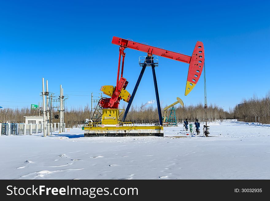 China's heilongjiang Province, Daqing City,The oil pumping machine.