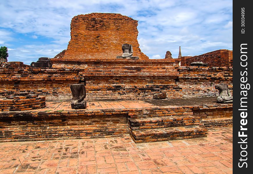 Old Buddha temple in Ayutthaya Thailand. Old Buddha temple in Ayutthaya Thailand