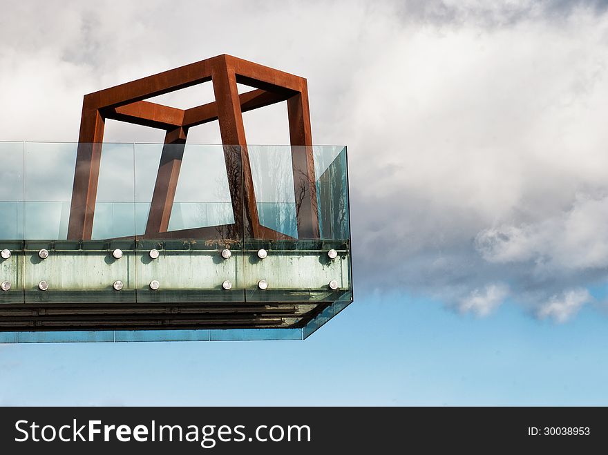 Bridge into the sky. Architecture concept.