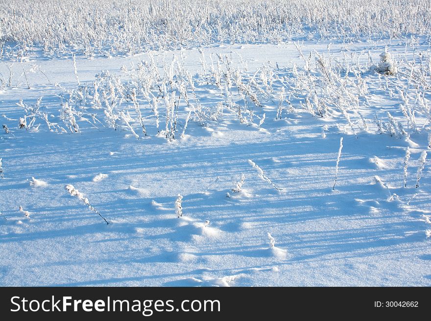 Beautiful winter abstract background from white snow