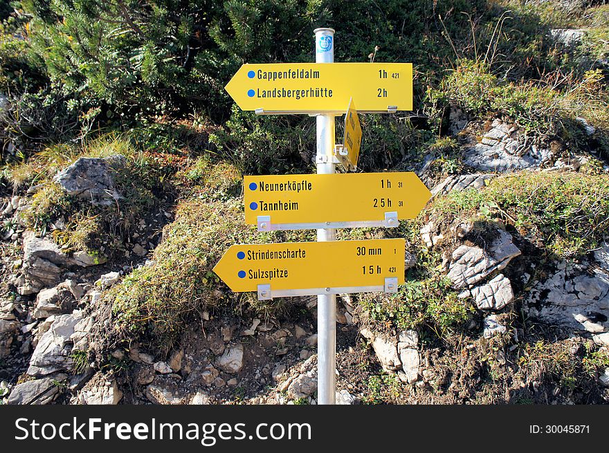 A Signpost In The Allgaeu Alps