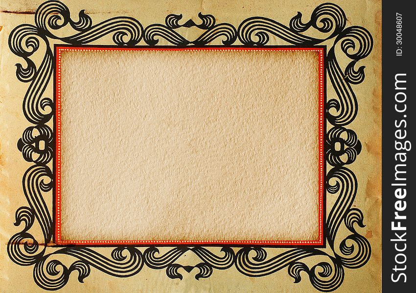 Grunge paper texture, vintage frame background