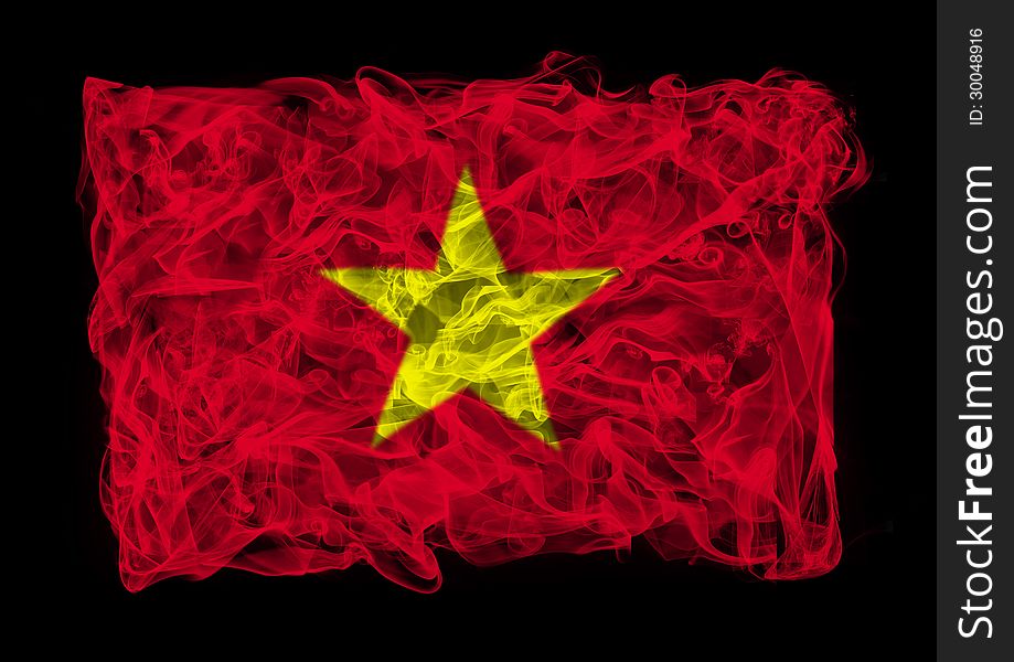 The flag of China consists of a smoke. The flag of China consists of a smoke