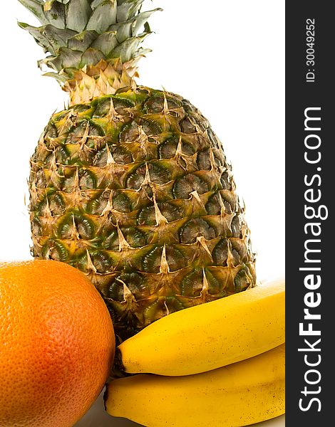 Fresh tropical fruits: Pineapple, Grapefruits, Banana