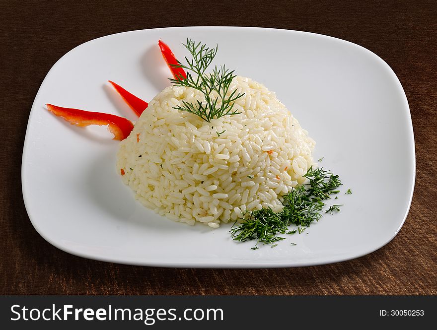 Plani rice on a plate -