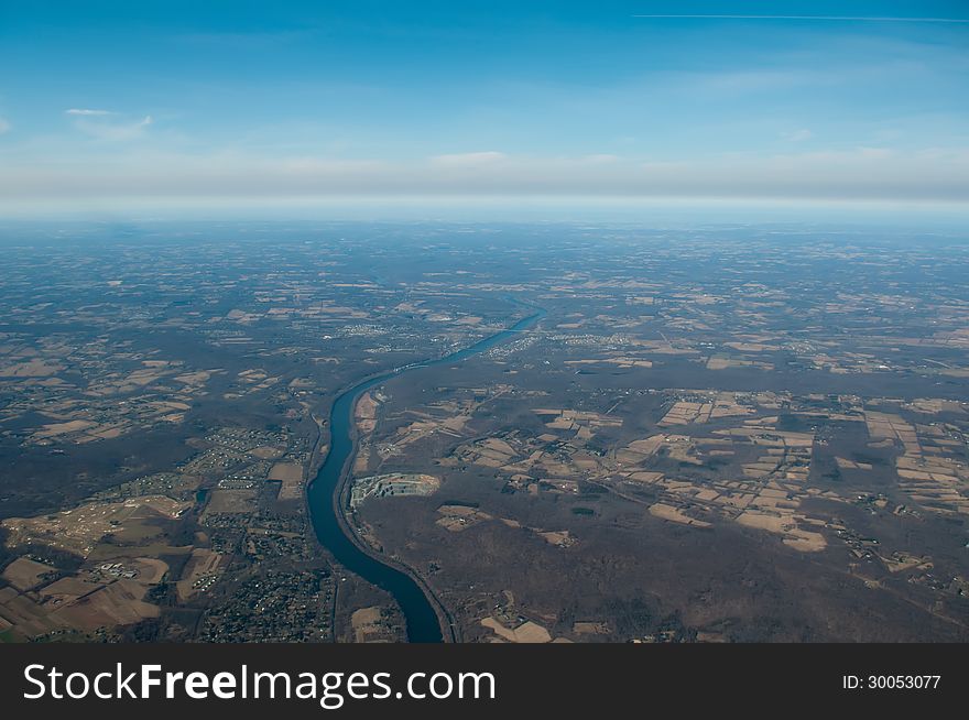 Aerial view of earth in usa