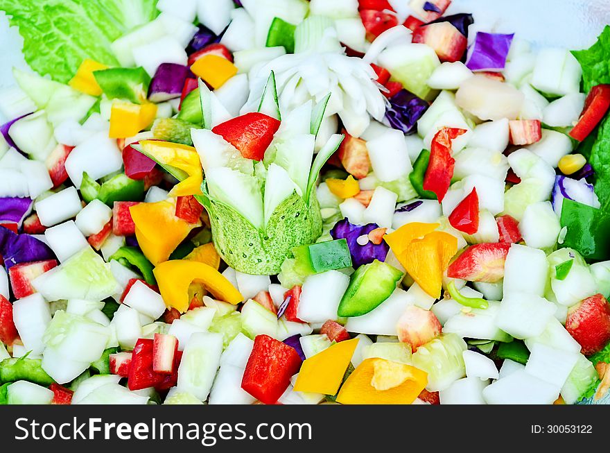 Mixed green vegetables salad indian prepared for indian wedding. Mixed green vegetables salad indian prepared for indian wedding