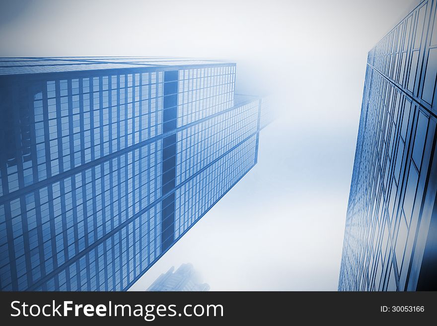 Office buildings with cloudy sky