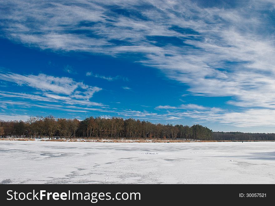 Beautiful winter landscape, Kiev region, Ukraine