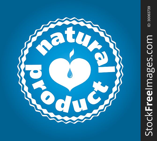 Flyer blue logo of the natural product. Flyer blue logo of the natural product