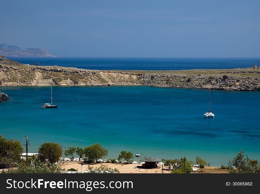 Greece, sea of the island of rodos during the summer