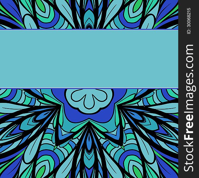 Abstract blue-green pattern with stripe for your text