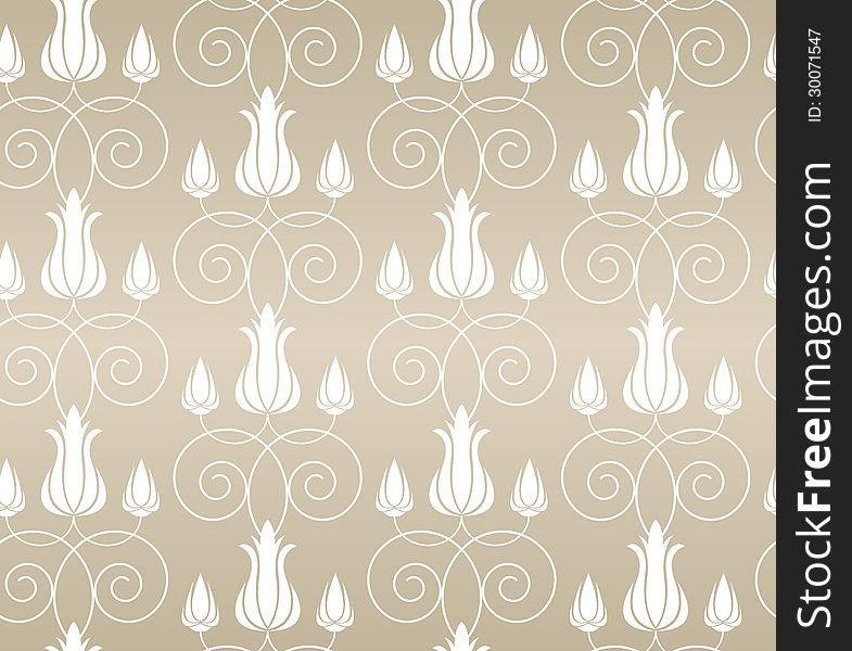 Vector background with white floral pattern. Vector background with white floral pattern