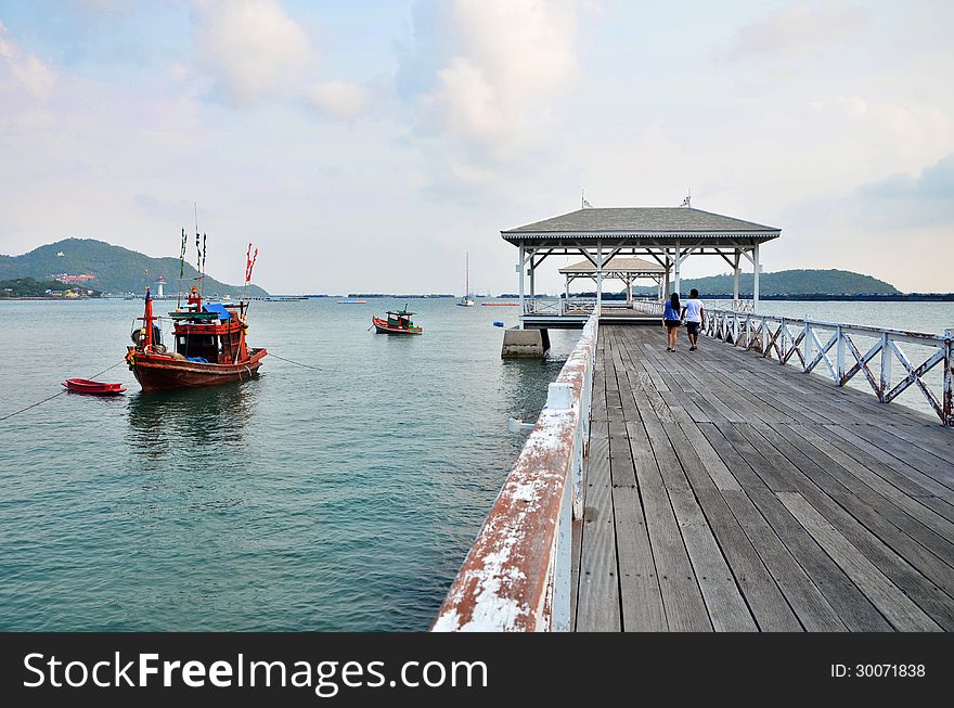 Beautiful old pavilion on Sichang island at chonburi province,Th