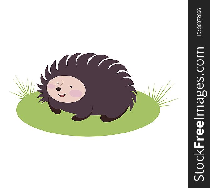 Amusing forest hedgehog vector illustration. Amusing forest hedgehog vector illustration