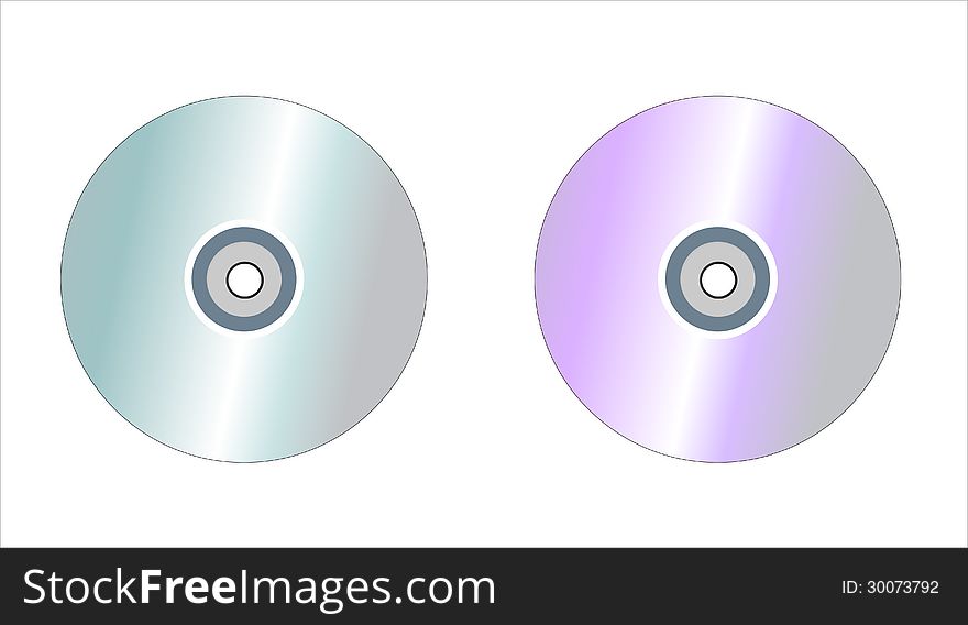 Illustration of a CD/DVD isolated on white. Illustration of a CD/DVD isolated on white